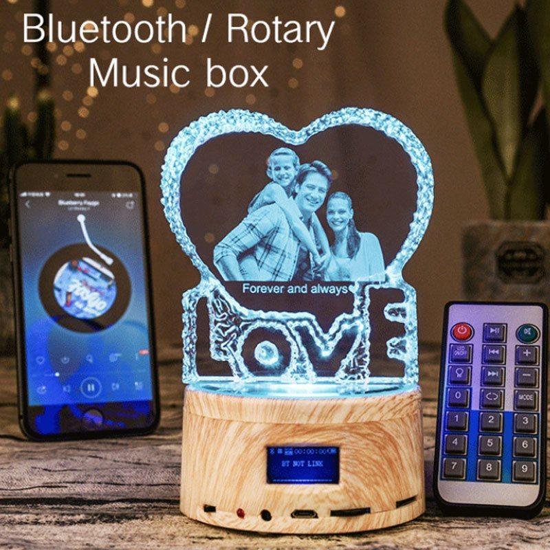 Personalized Photo Crystal Lamp Bluetooth Speaker - LOVE