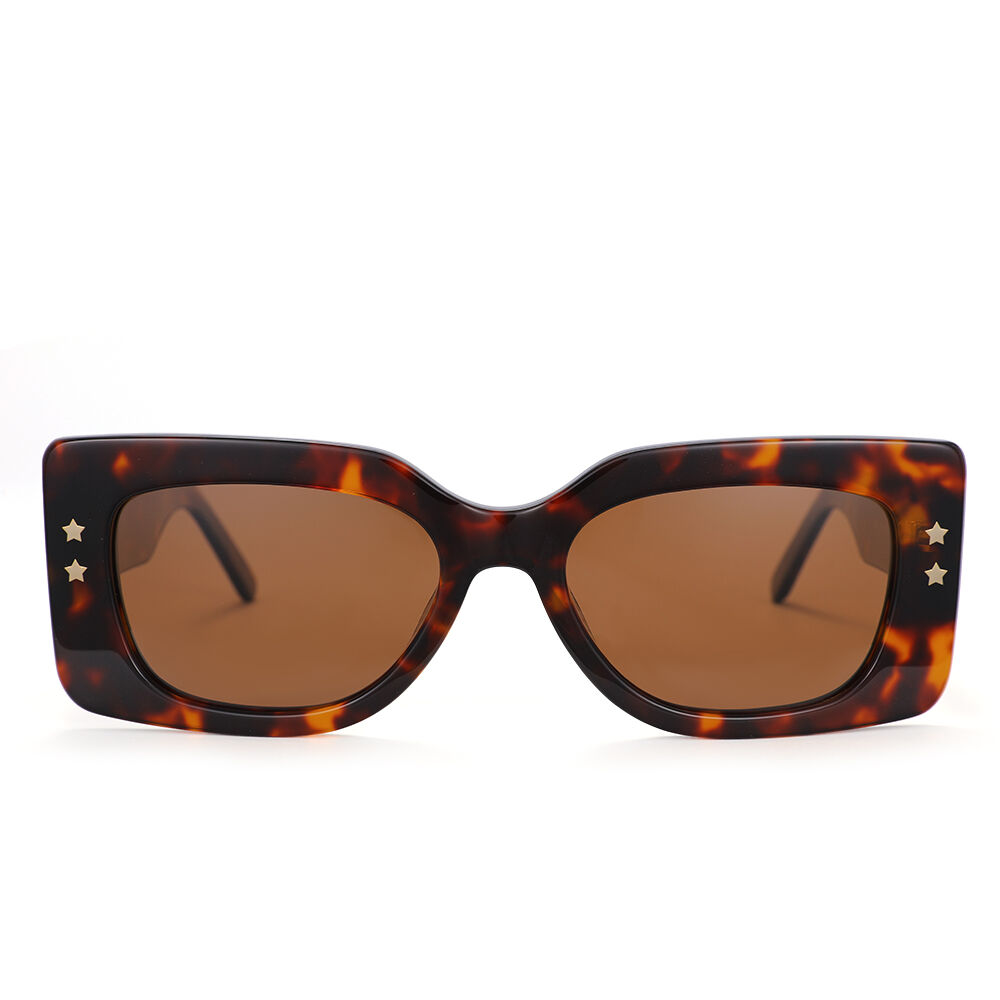 Lunettes de Soleil Boothy Rectangle Écaille