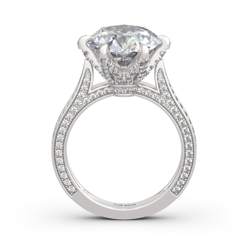 Unique Halo Engagement Ring in Round Brilliant Cut for Women