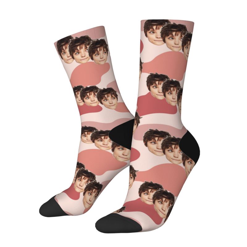 Calzini personalizzati Modello di mucca colorata stampa Foto divertenti a tre facce