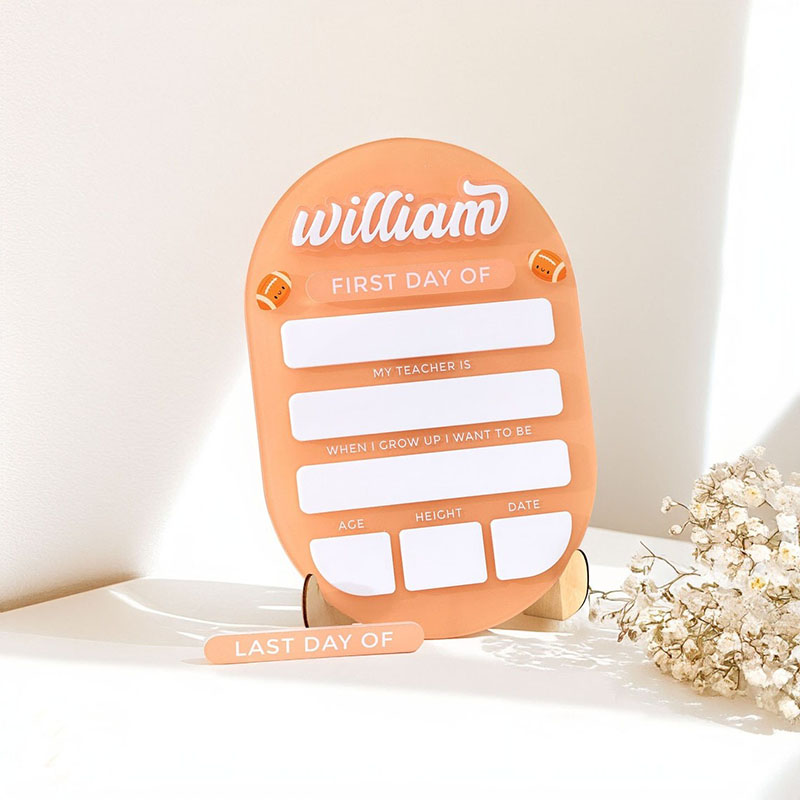 Personalized First/Last Day Of School Sign Custom Name Lovely Gift for Dear Kids