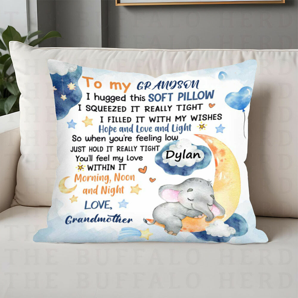 Personalized Pillows with Cute Elephant Patterns as Decorative Gifts for Kids