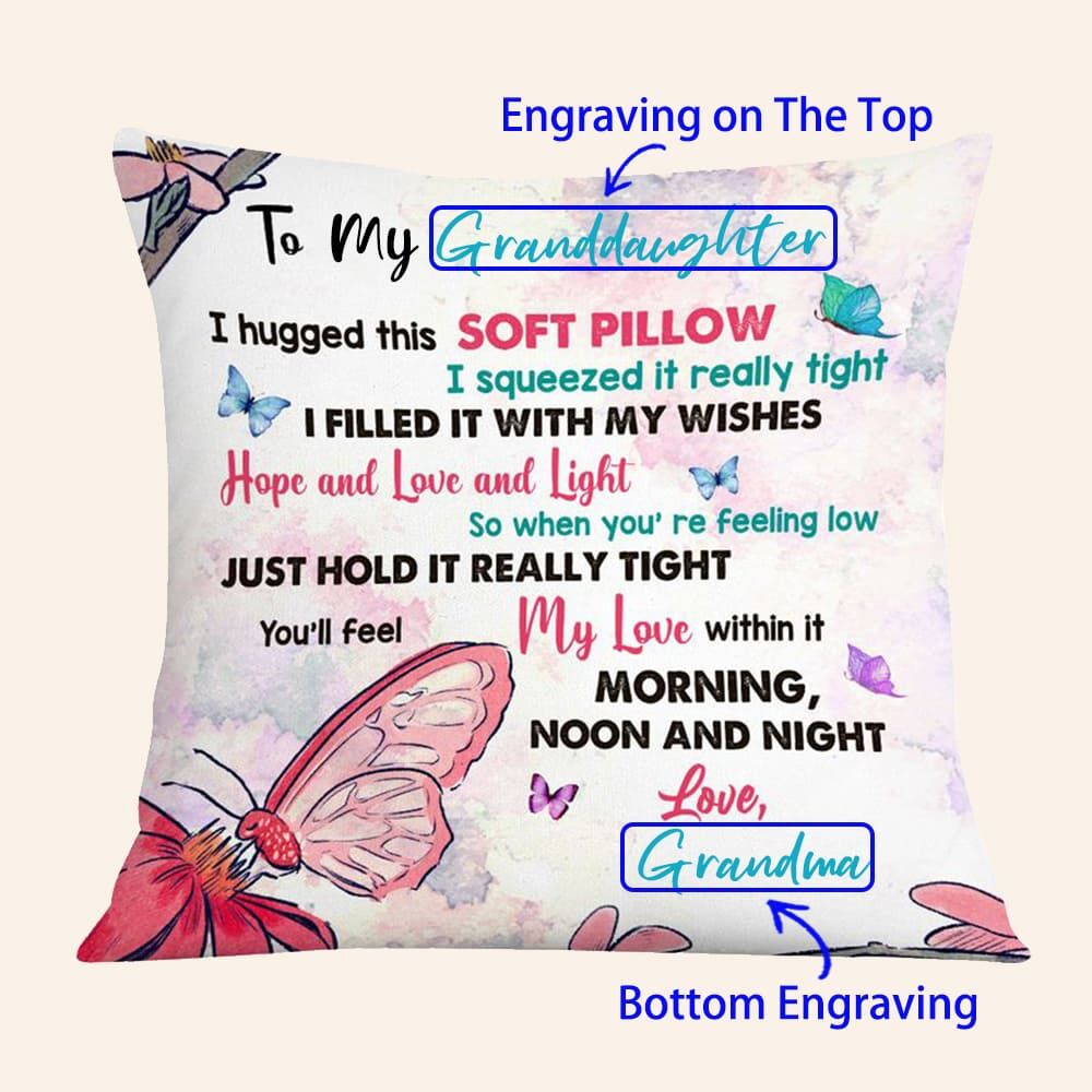 Personalized Pillow with Butterfly Pattern Soft Gift for Kids