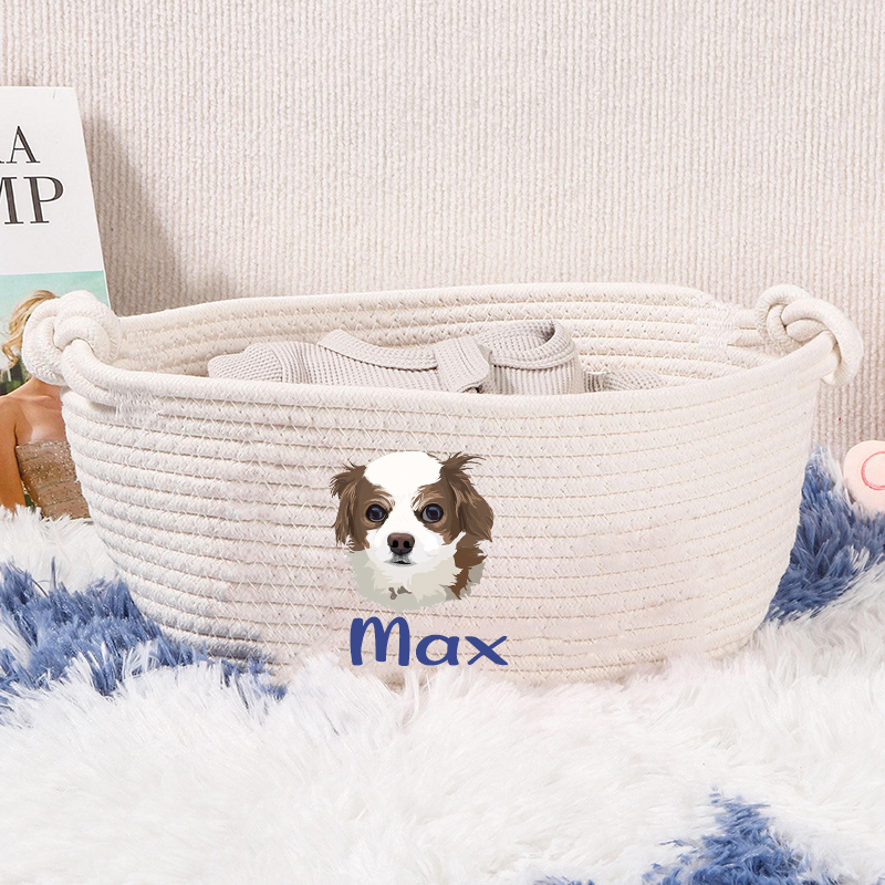 ペット 犬 写真 名前 収納バスケット ストレージバスケット オリジナル