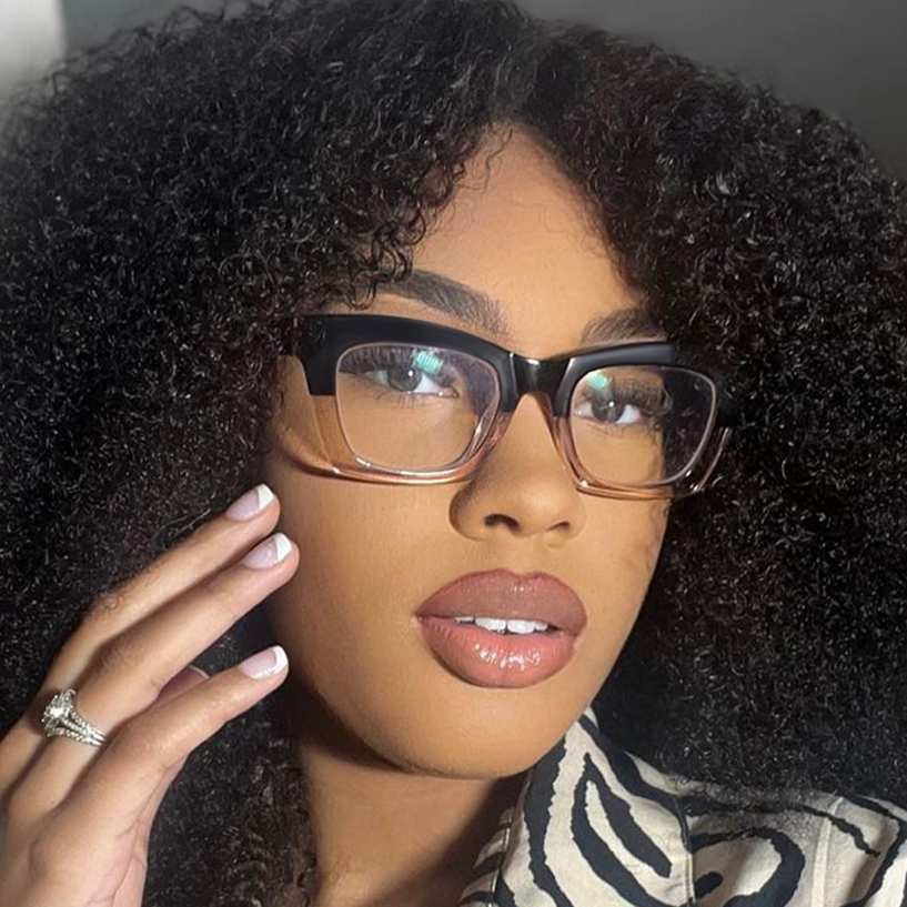 Ida Square Black Pink Glasses