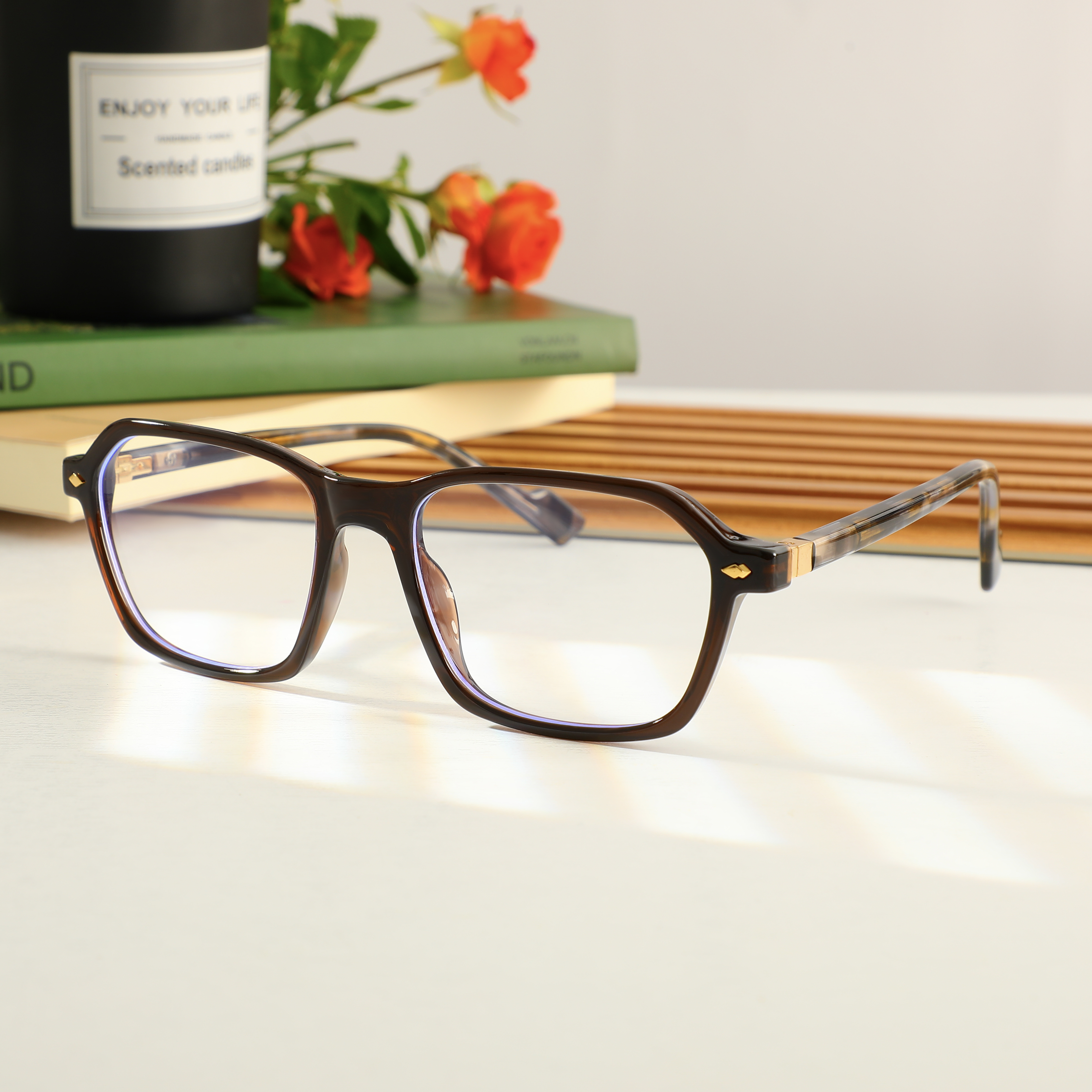Lunettes de Vue Gresham Rectangle Marron 