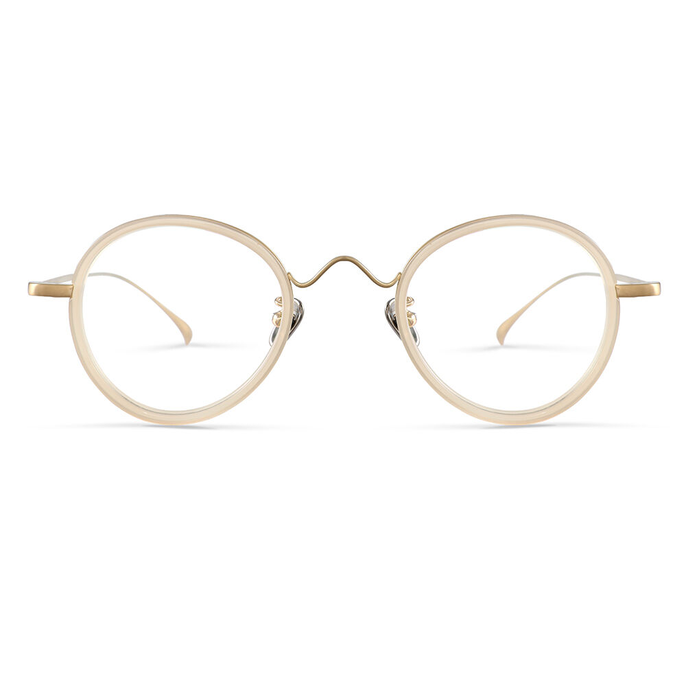 Strachey Round Beige Glasses