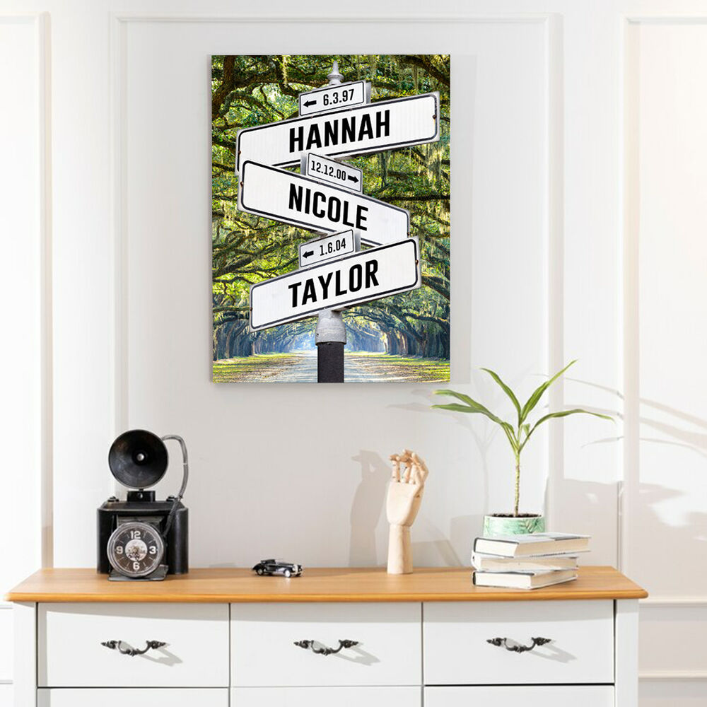 Personalized Name Canvas Wall Art with Flat Road Background Creative Gift for Friend