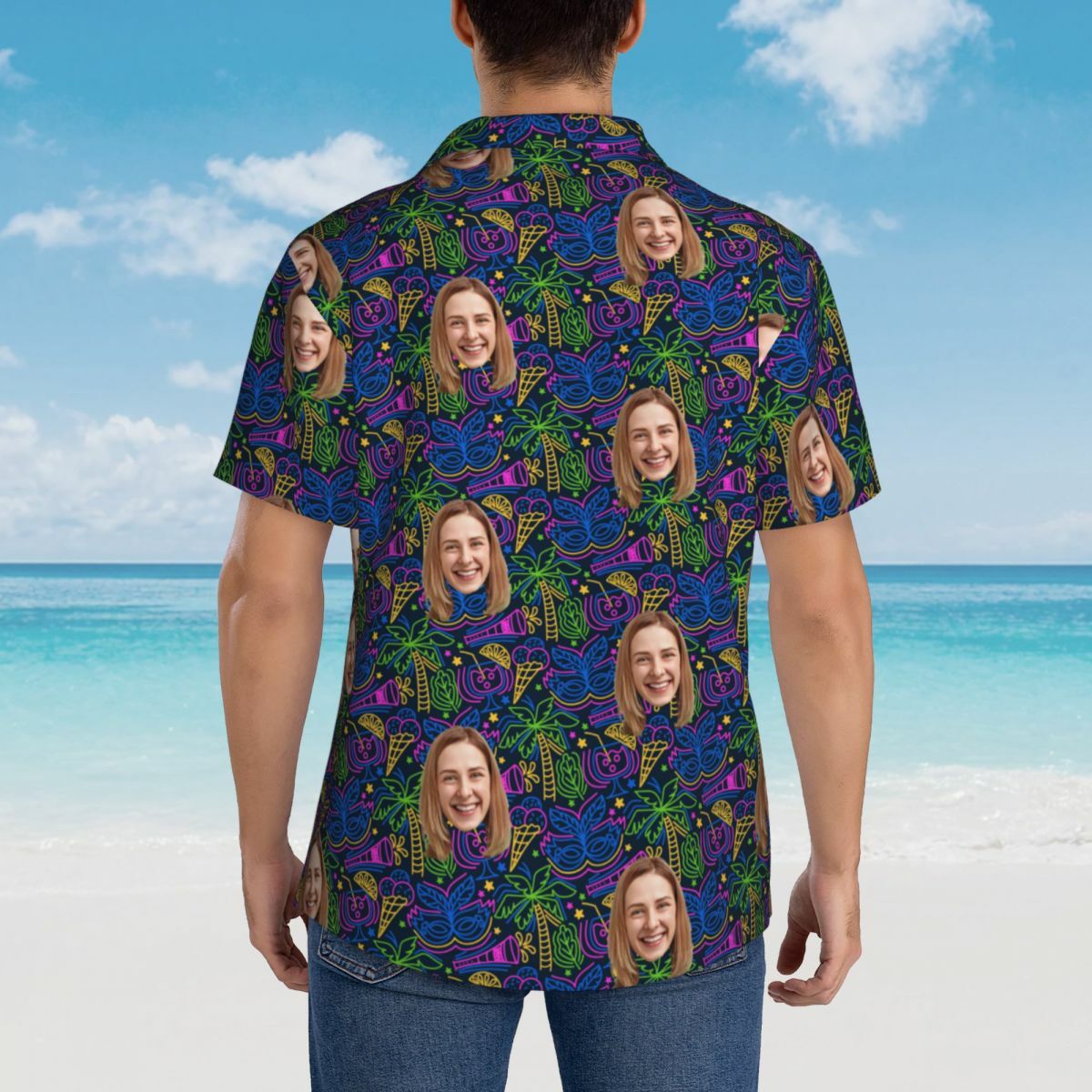 Custom Hawaiian Shirts Summer Leaves Personalized Aloha Beach Shirt for Men