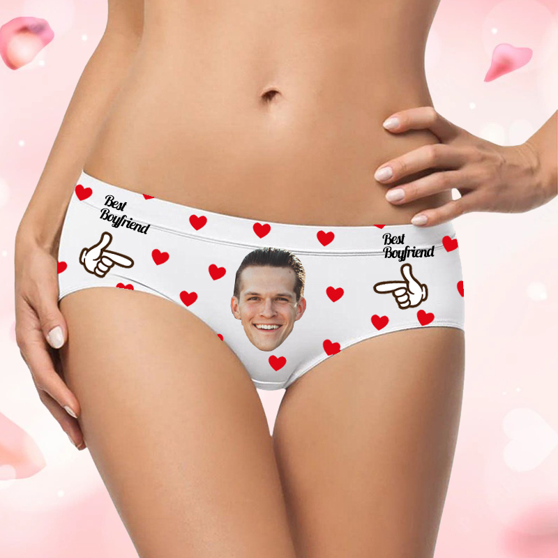 Personalized Photo Women's Underwear Simple Style Gift for Girlfriend "Best Boyfriend"