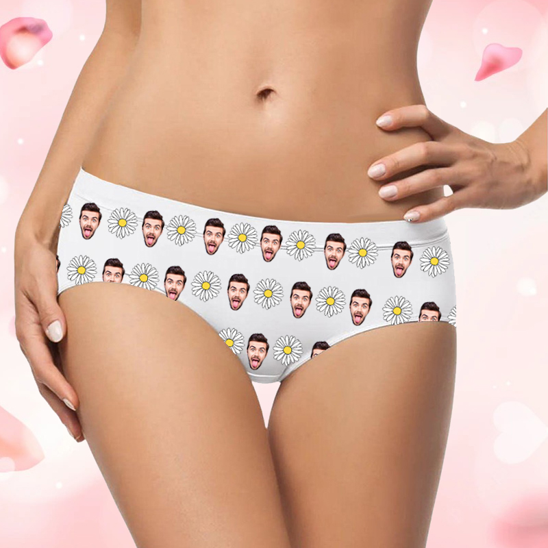 Intimo da donna con foto personalizzata con motivo a margherita, regalo squisito per la fidanzata