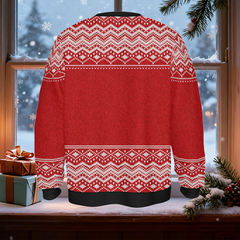 Personalized Ugly Sweater Unisex Custom Pet Head Photo Christmas Wreath Design Perfect Gift for Pet Lovers