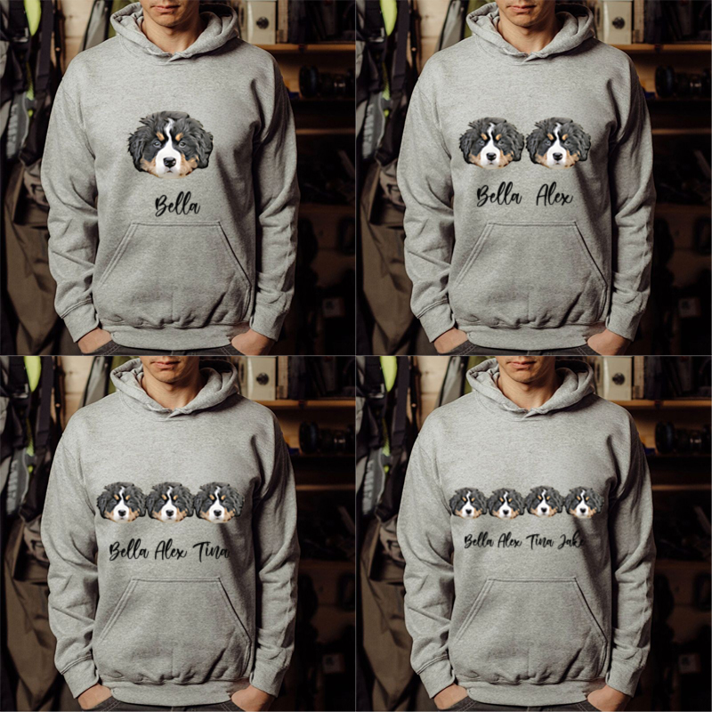 Personalized Hoodie with Custom Picture And Name Cartoon Style Gift for Daddy