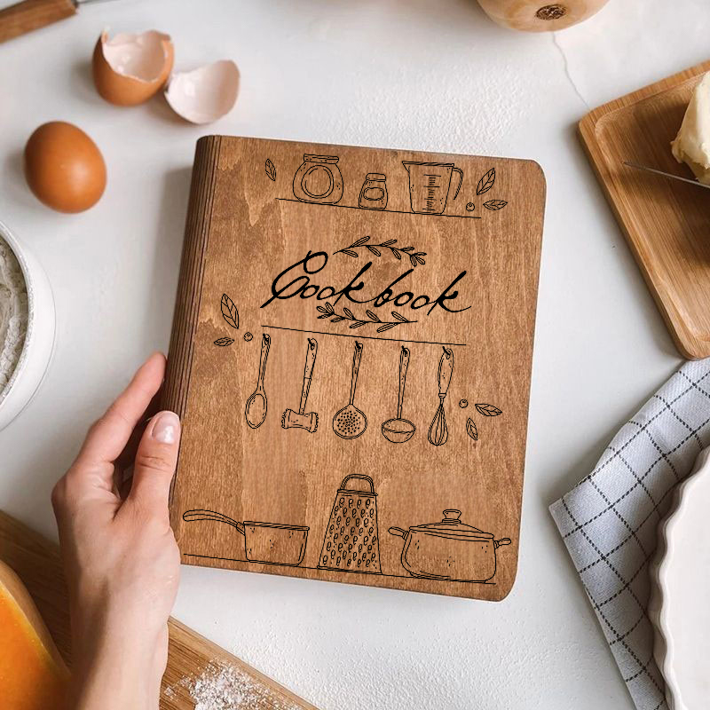 Personalized Recipe Book Custom Varied Kitchenware Attractive Cover Design for Family