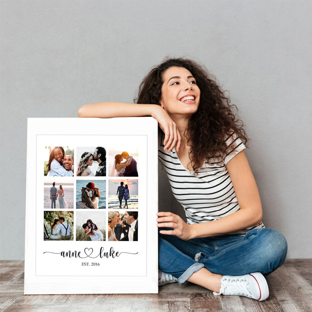 Personalized Picture Canvas Wall Art Wonderful Present for Couples