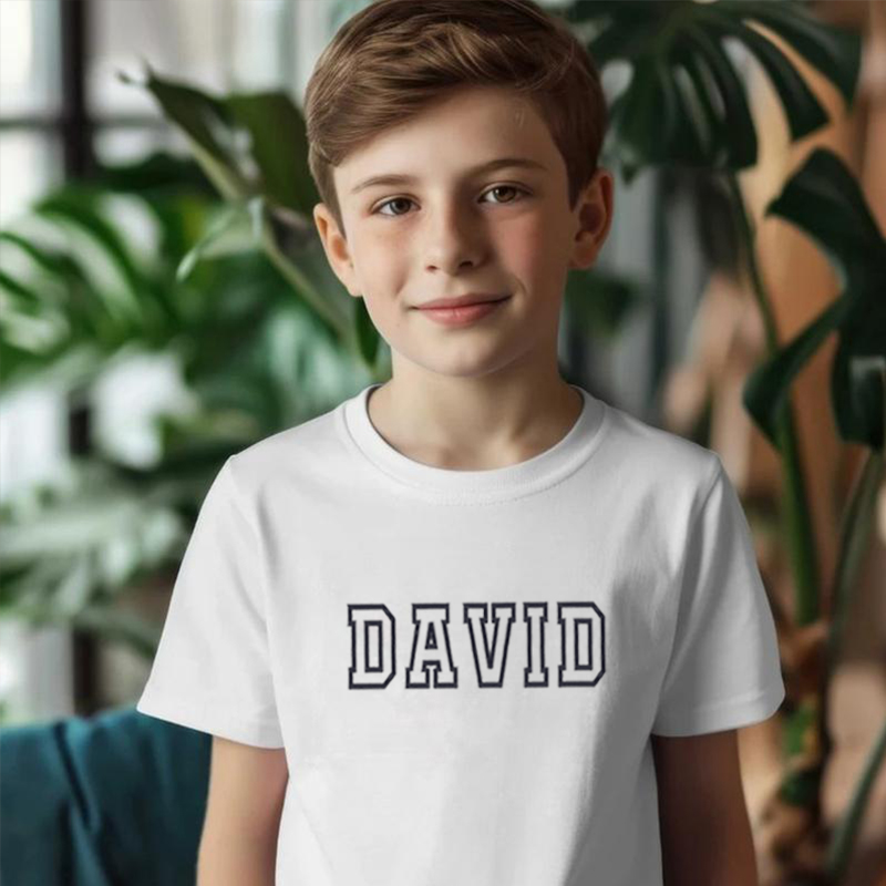 Camiseta bordada personalizada para niños, línea personalizada, regalo con nombre para niños