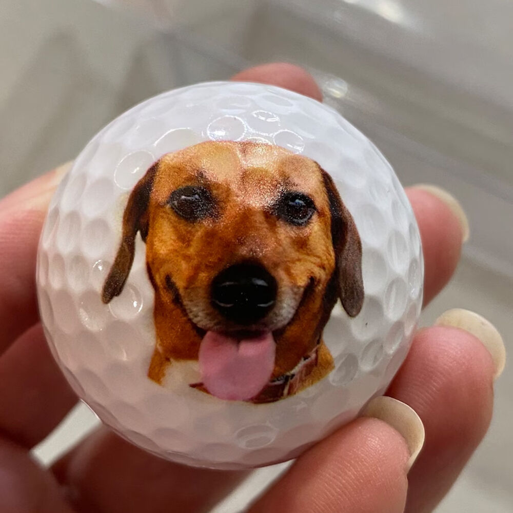 Personalized Golf Balls Set of 3 Custom Pet Photo Desktop Ornaments Gift for Pet Lovers