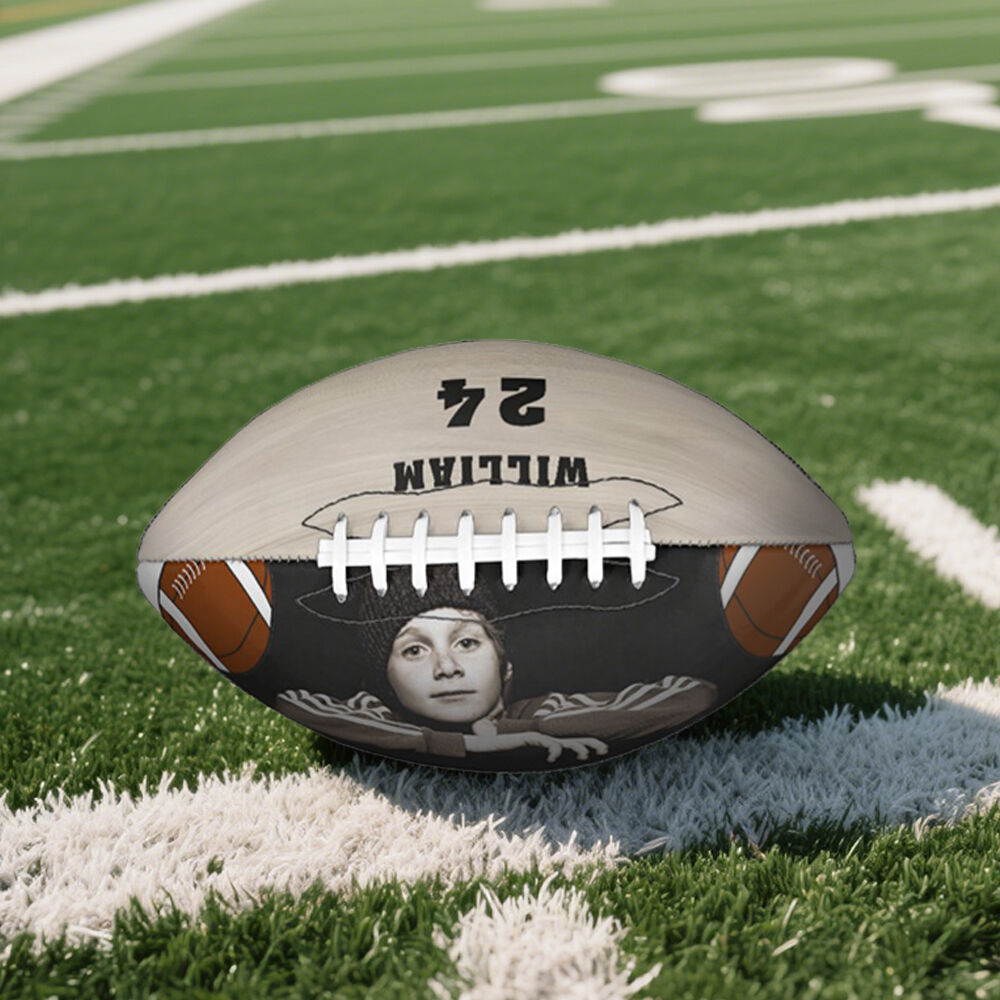 Personalized Football with Photo and Number for Back to School Gift for Kids