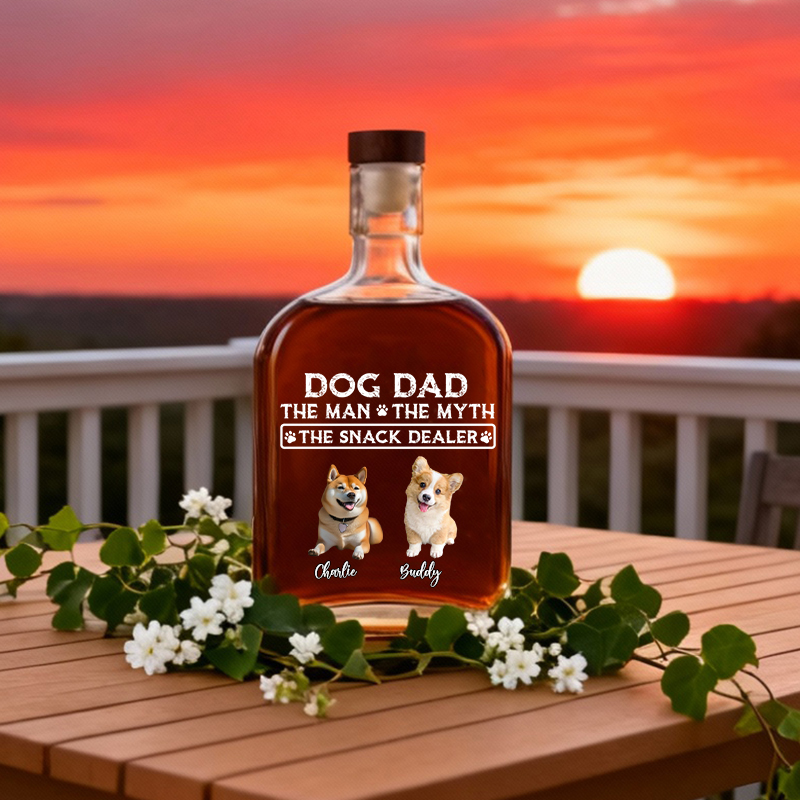 Personalisierte Whiskyflasche mit Bild und individuellem Namen Wichtiges Geschenk für Tierliebhaber