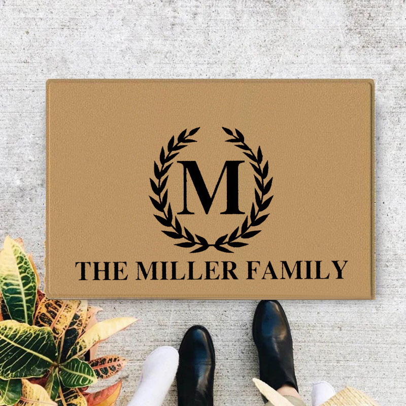 Custom Family Name Door Mats with Logo Pattern