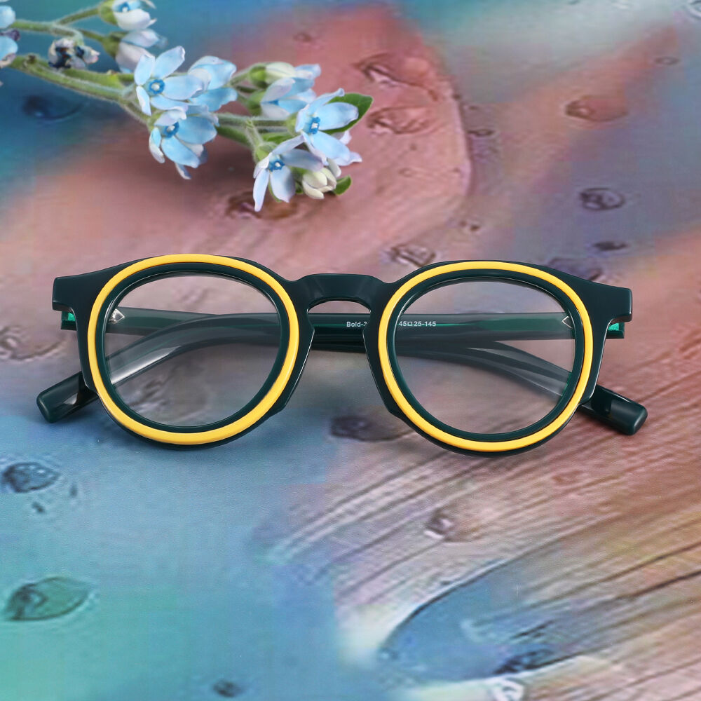 Zamin Round Green Glasses