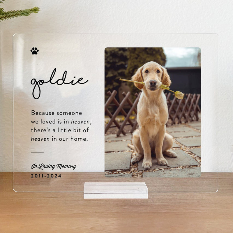 Personalized Acrylic Plaque Custom Photo Optional Memorial Quote Sympathy Gift for Pet Lover