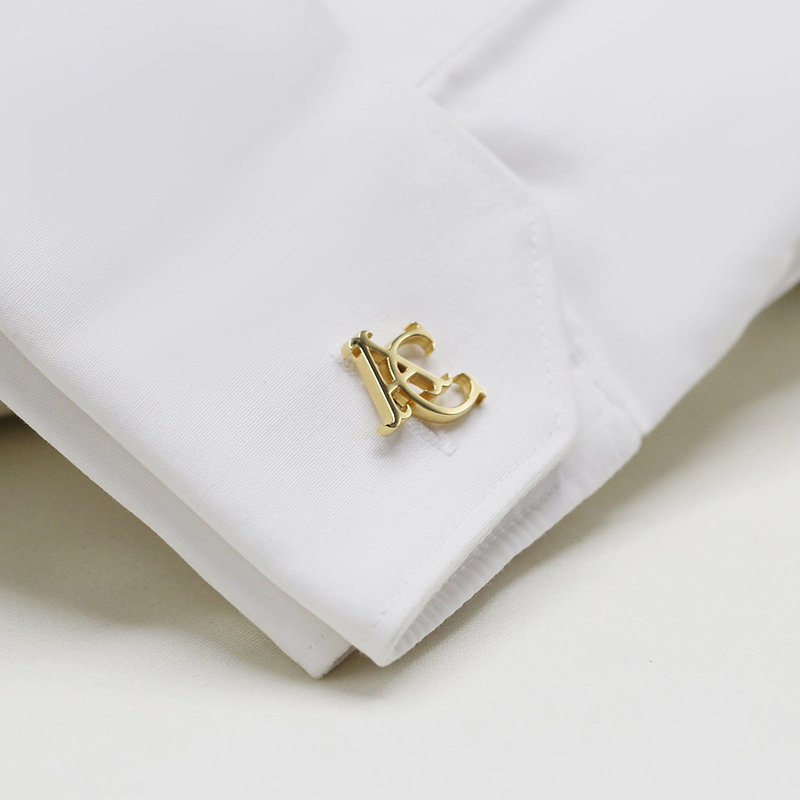 Personalized Custom Cufflink Initial Name Two Letters Artistic Design Perfect Gift for Him