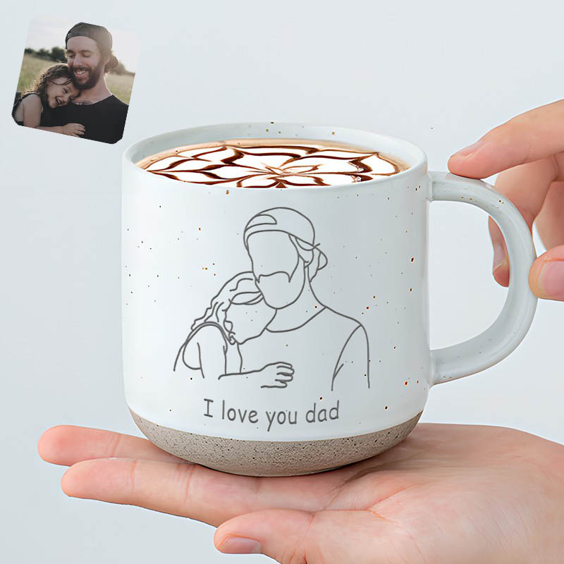 Personalized Ceramic Mug Customized Line Drawing Warm Christmas Gift For Dad