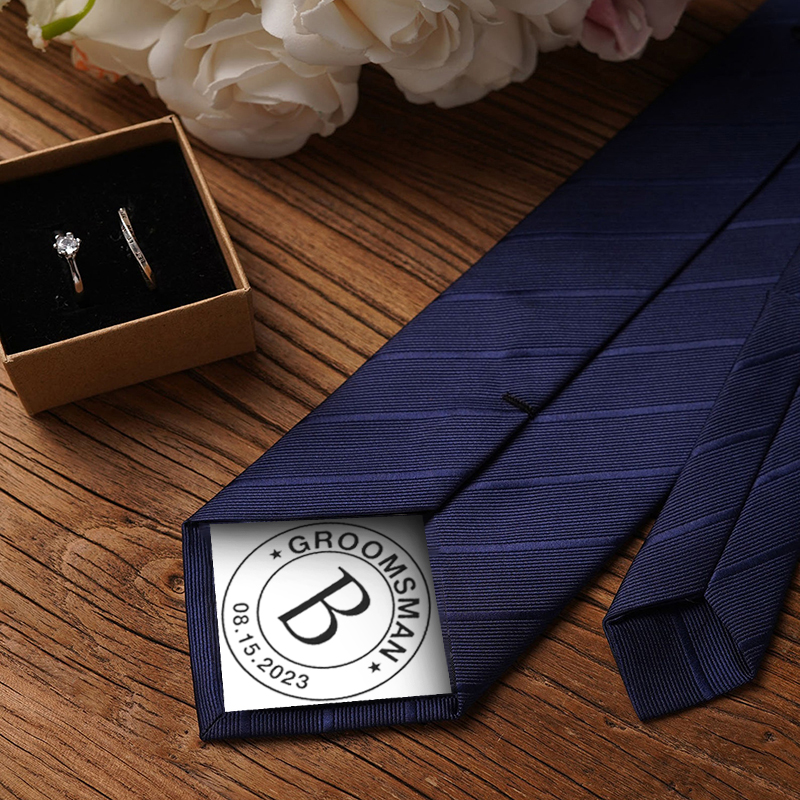 Corbata personalizada con fecha y letra personalizada, regalo creativo para padrinos de boda