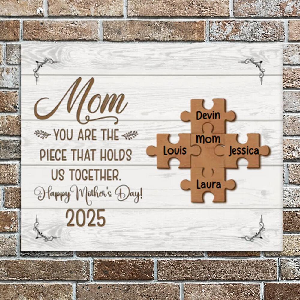 Personalized Name Puzzles Canvas Wall Art Attractive Gift for Mom