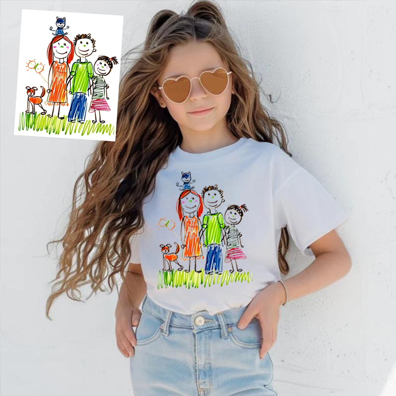 Personalized Children T-Shirt Customized Children's Drawing Cute Gifts For Kids
