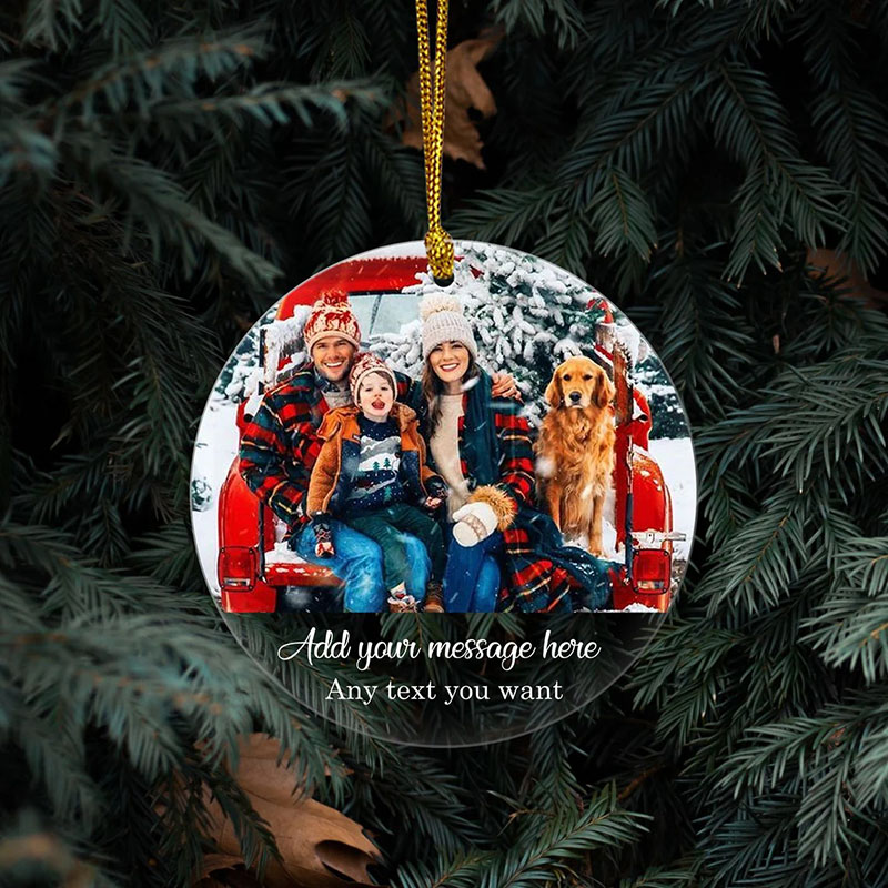 Personalize Family Photos And Names With Christmas Tree Decorations For Family Gifts