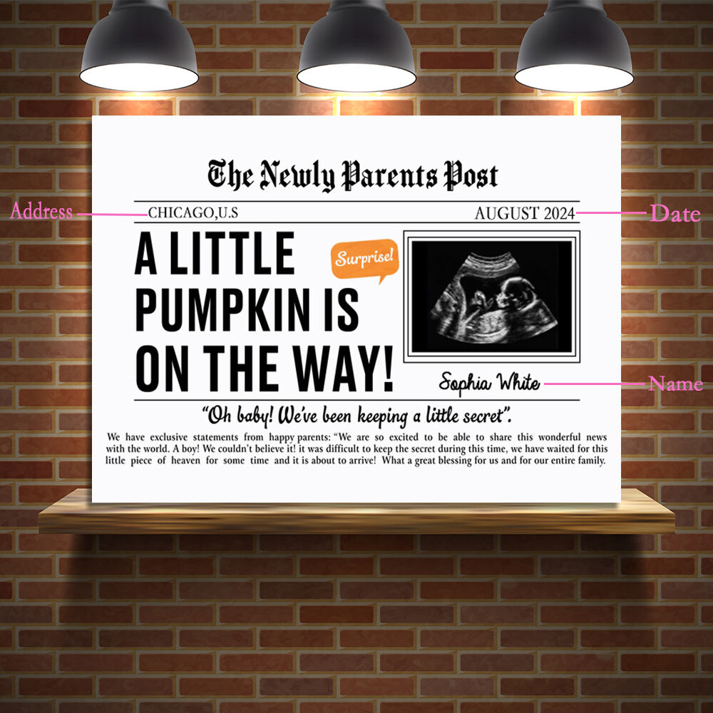 Personalized Picture Canvas Wall Art Simple Present for Newly Parents