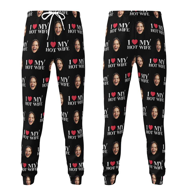 Personalisierte Unisex-Jogginghose mit individuellem Kopf-Foto das perfekte Geschenk für Paare