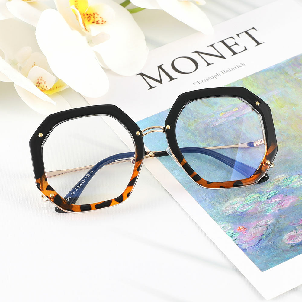 Megre Geometric Tortoise Glasses