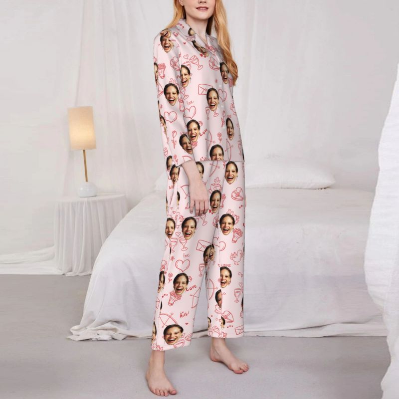Pyjama personnalisé avec photo personnalisée, motif simple et mignon, adorable cadeau pour elle
