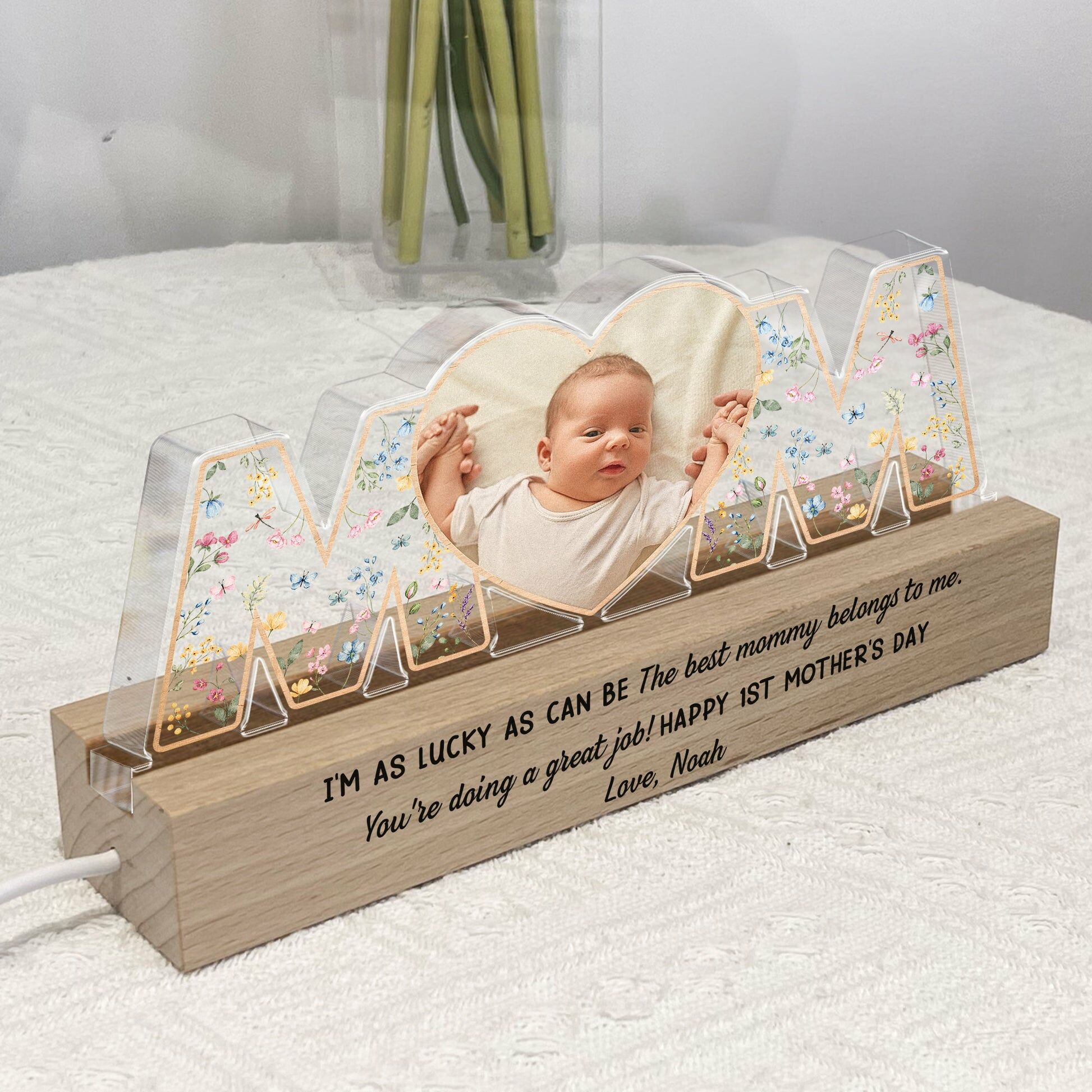 Personalized Mom Led Lamp Customized Child Photo Warm Gift Mother's Day Gift