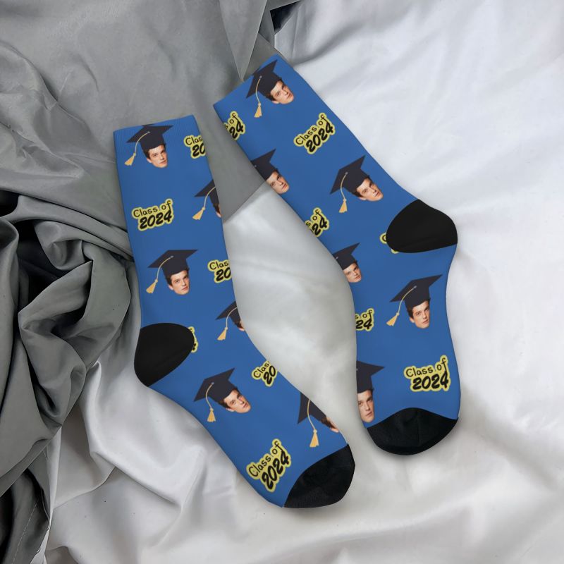 Customized Face Socks Multiple Colors Best Graduation Gift for Friends