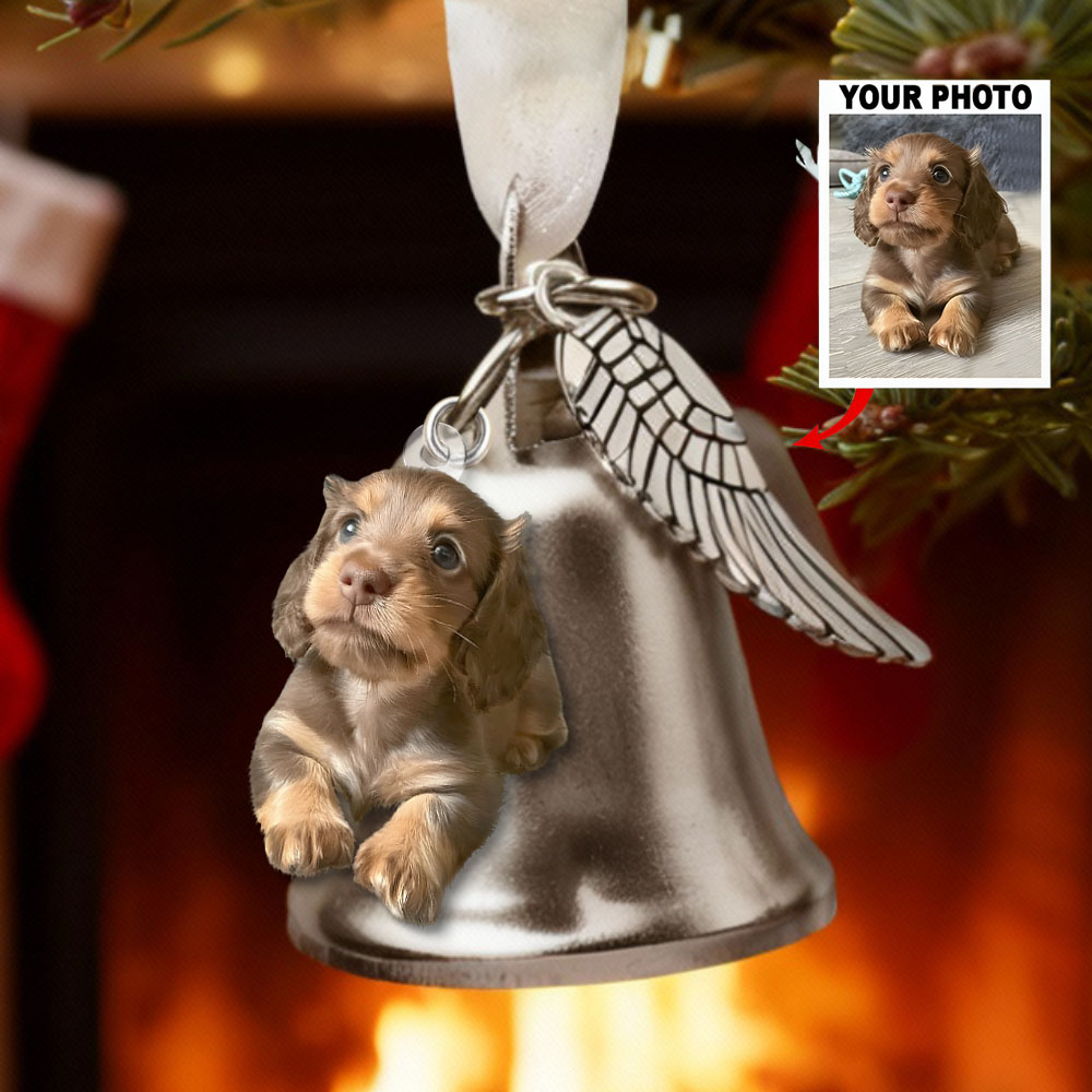 Adorno de campana con imagen personalizada, regalo sencillo para amantes de las mascotas