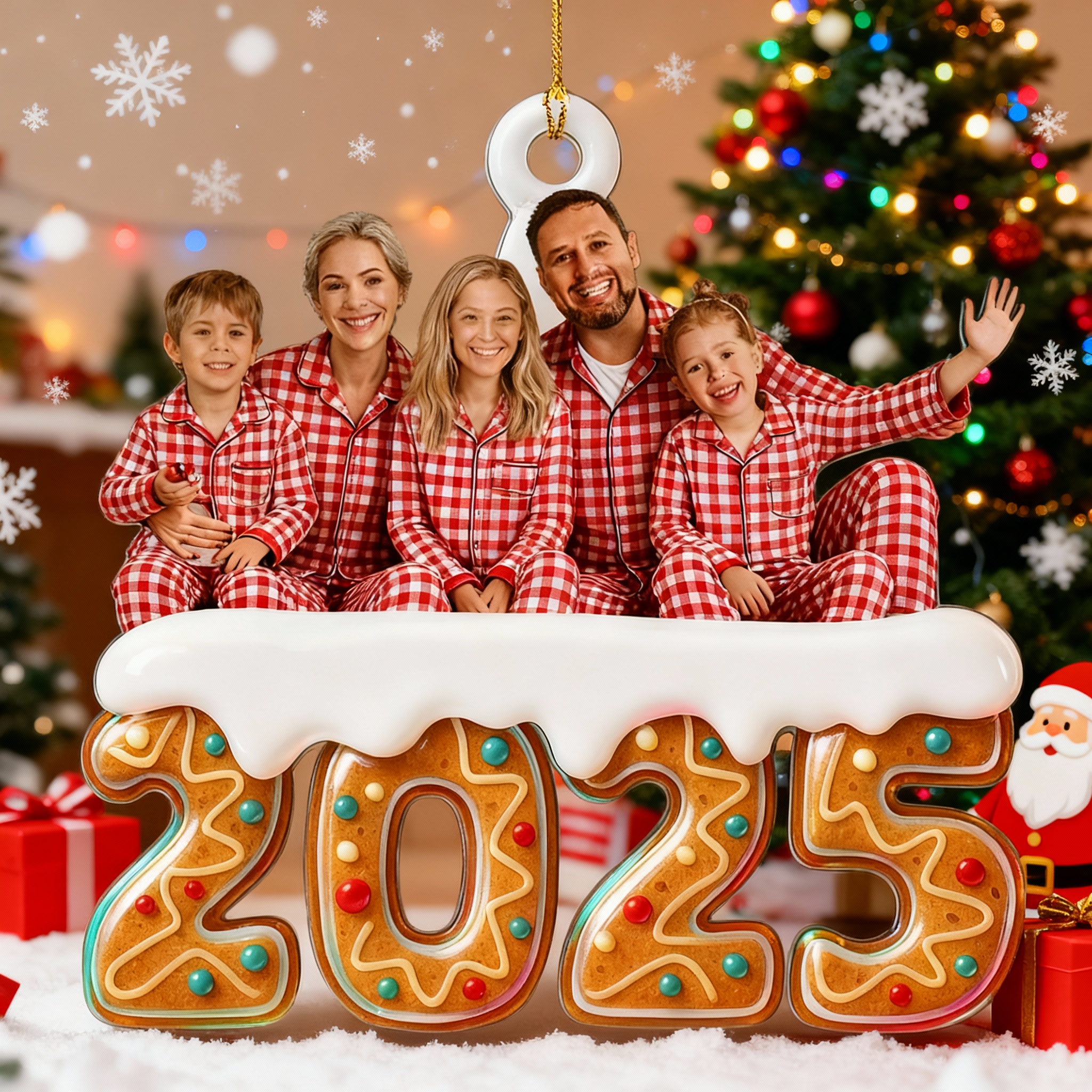 Gepersonaliseerde kerstornamenten aangepaste familiefoto's leuke cadeaus