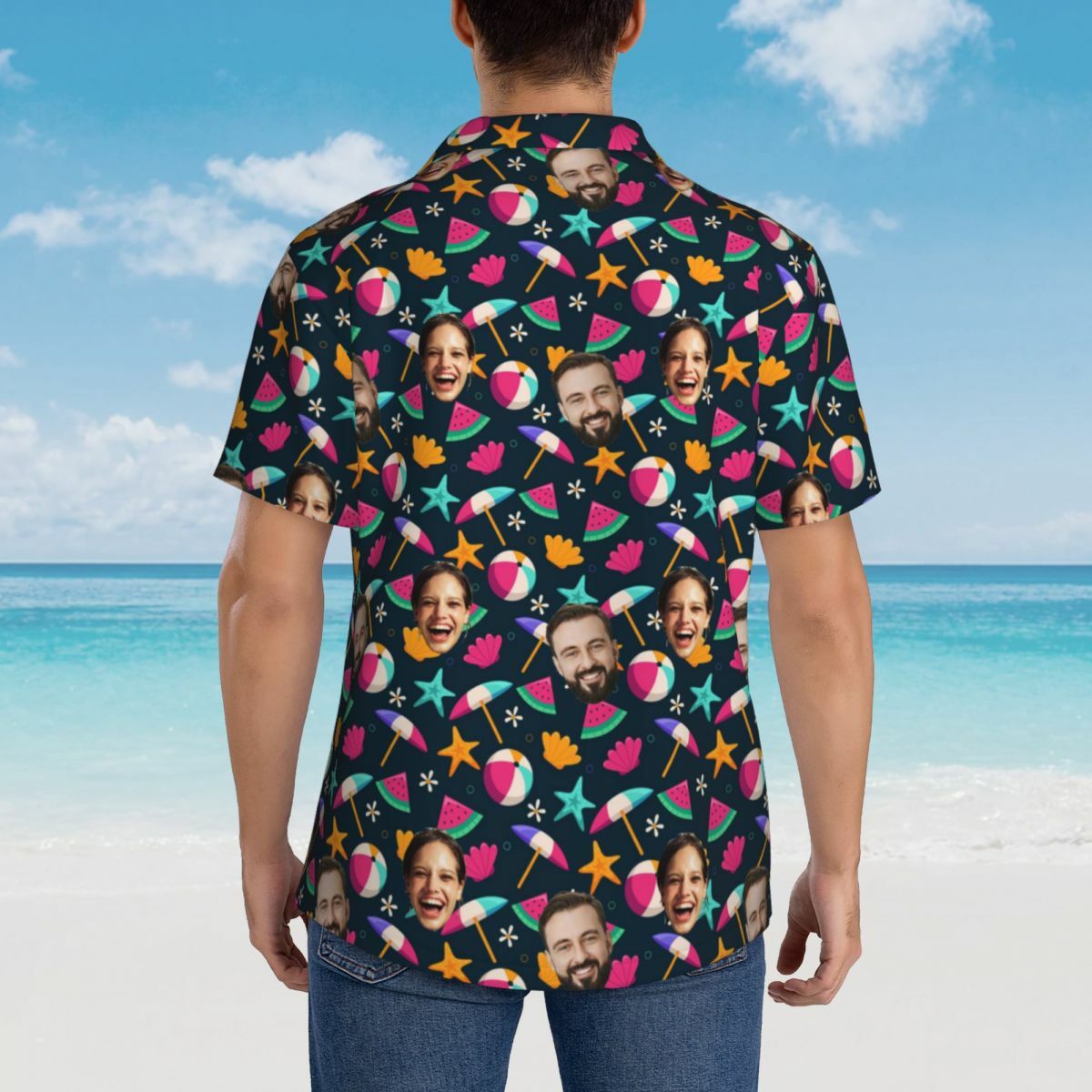 Personalized Hawaiian Shirt Beach Umbrella Summer Clothing for Men