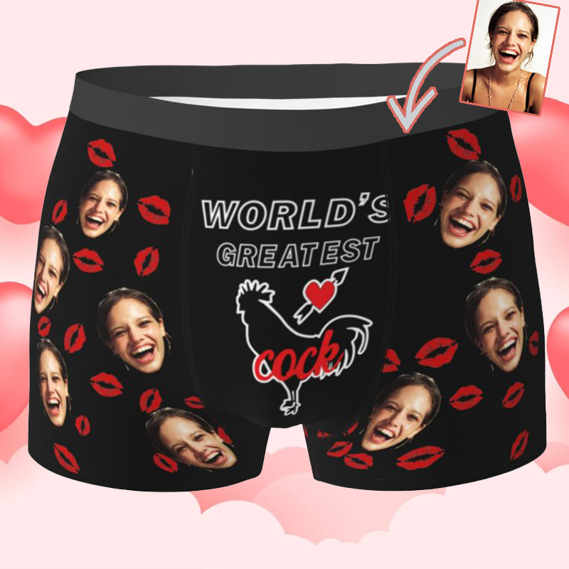 Personalized Photo Men's Underwear Boxer Briefs Creative Gift for Him "World's Greatest Cock"