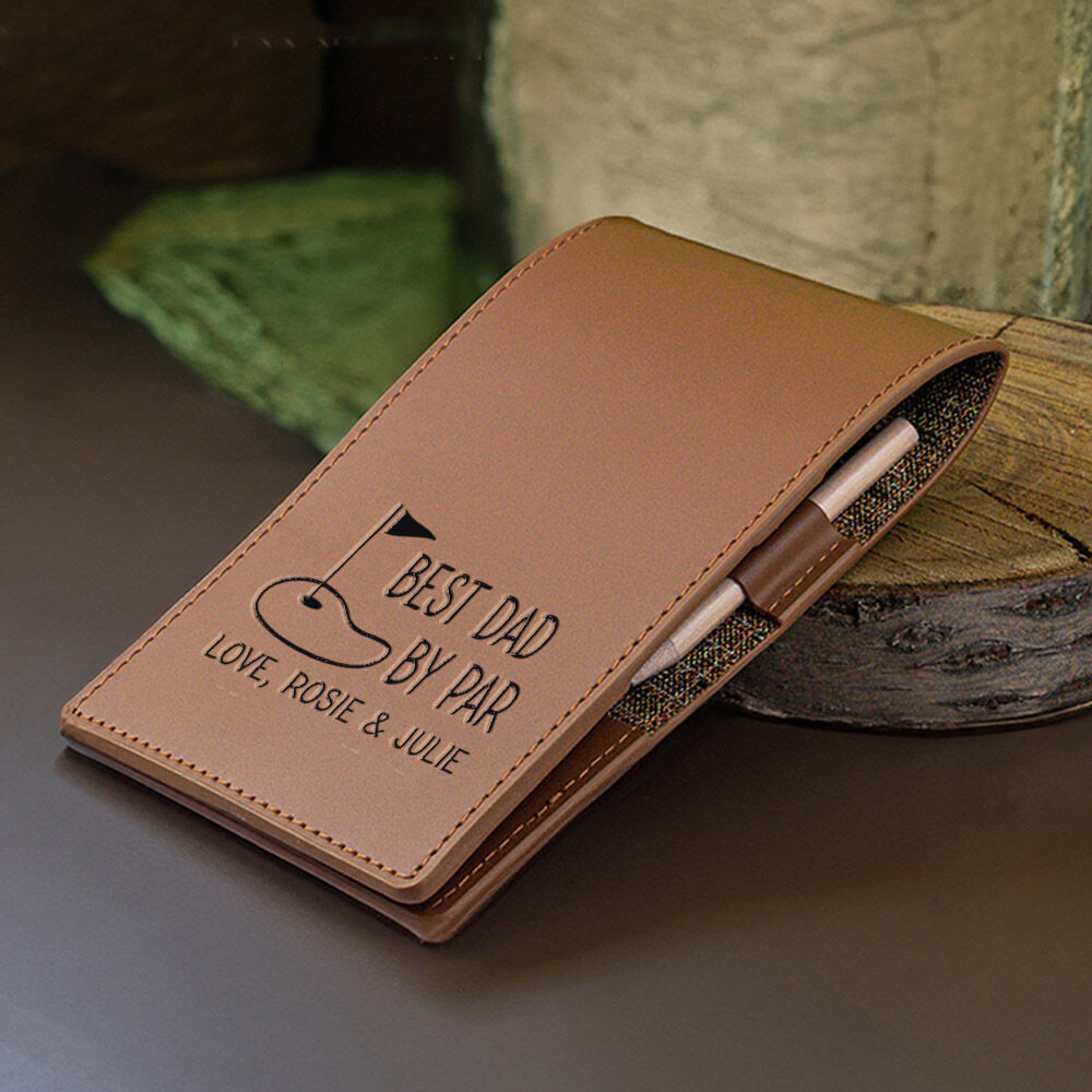 Portatarjetas de golf personalizado, funda multifuncional para libro de yardas, regalo para el Día del Padre.
