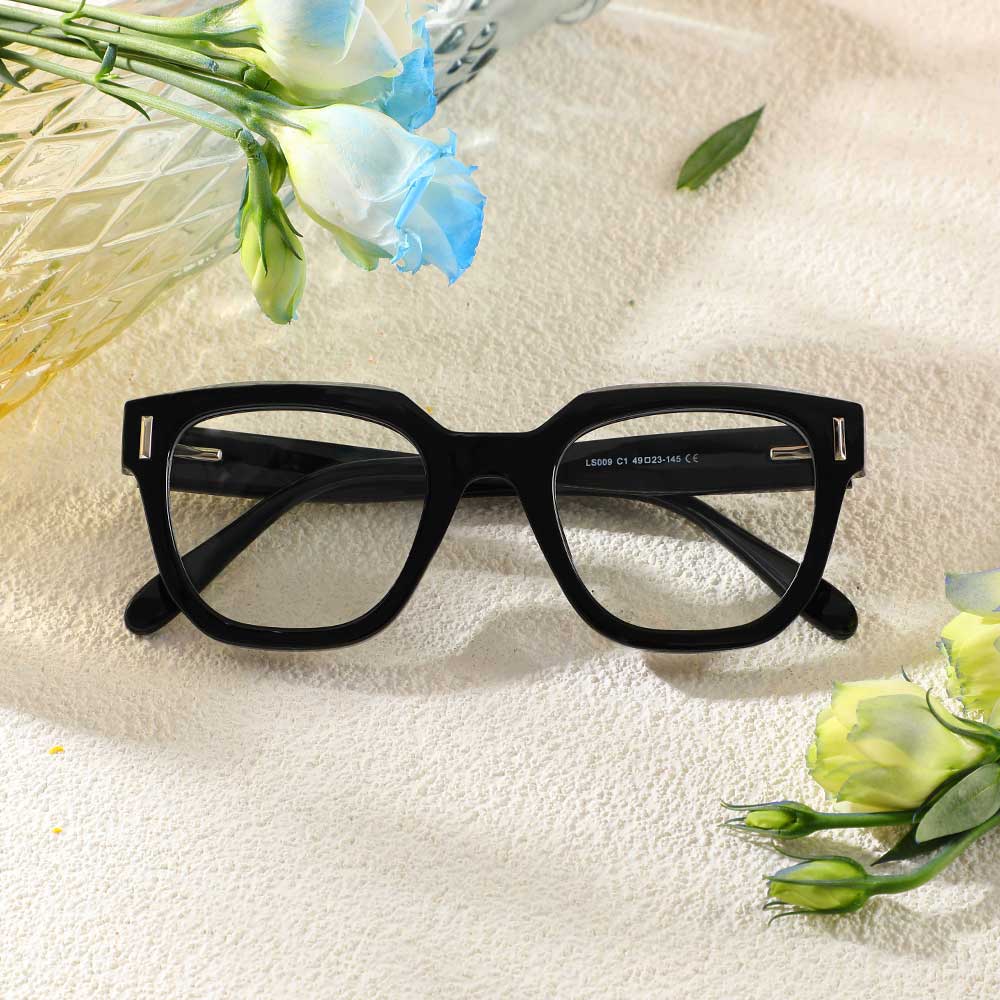 Rob Quadratische Schwarze Brille