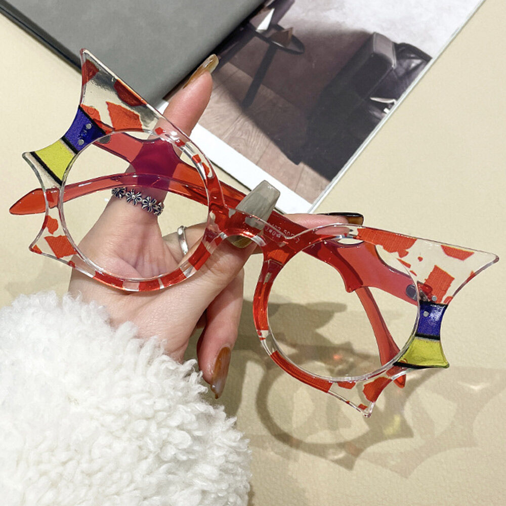 Halloween Tess Geometric Red Glasses