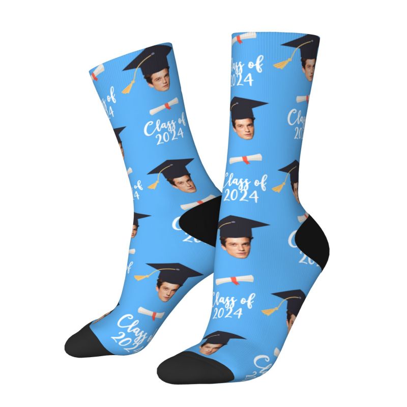 Customized Face Socks Multiple Colors Best Graduation Gift for Friends