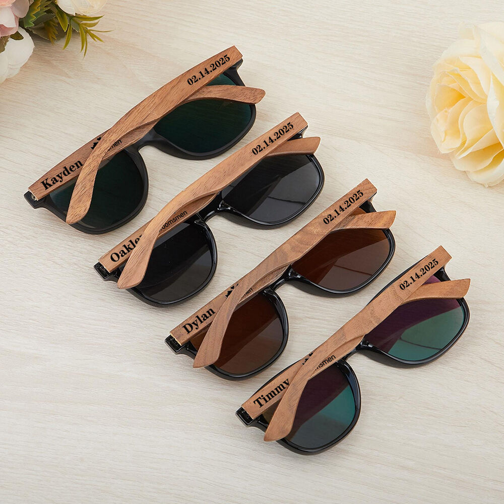 Custom Engraved Wooden Sunglasses Personalized Groomsmen Gift Unique Sunglasses Gift for Him