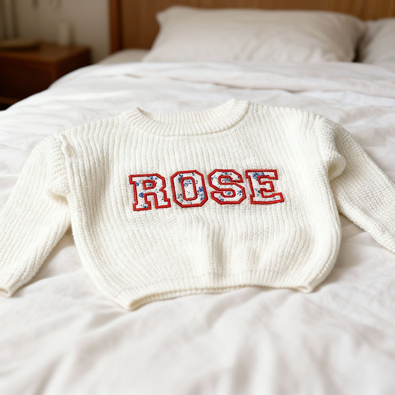 Personalisierter bestickter Namenspullover Schlichtes Geschenk für Kinder