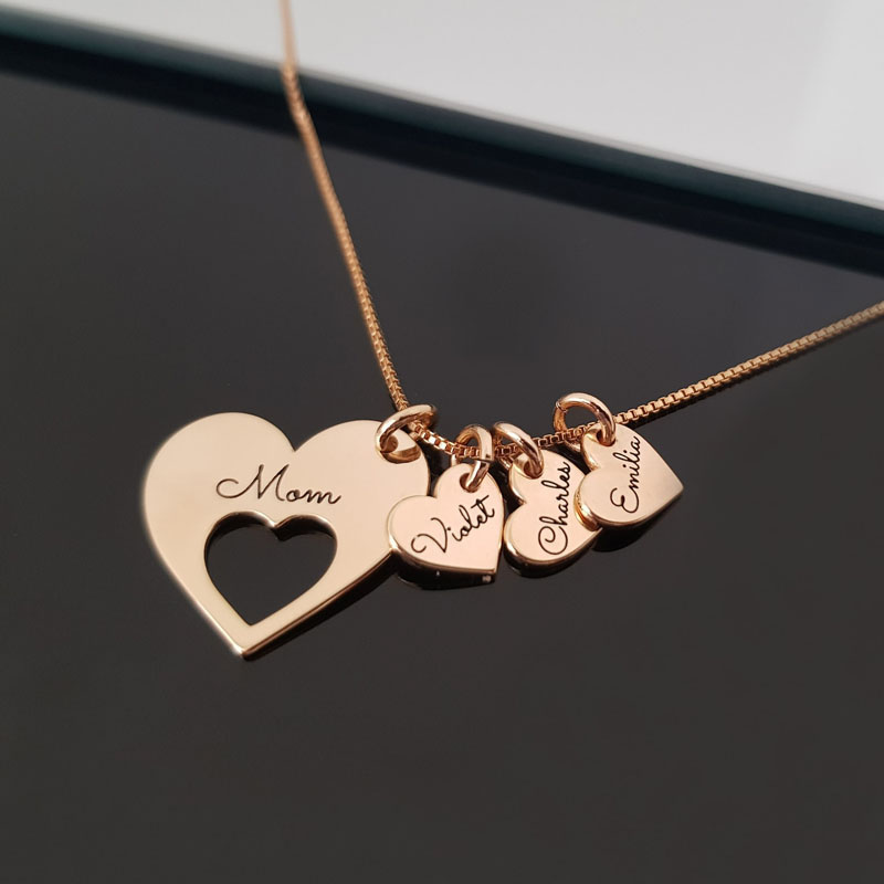 Personalized Necklace for Mom with Kids Names as Mother's day Gift