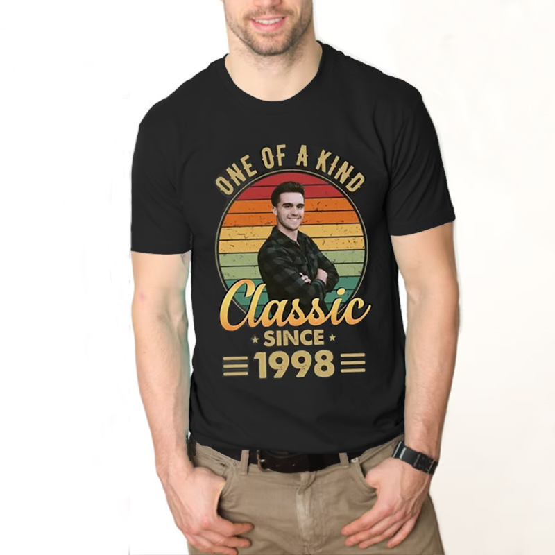 T-shirt personnalisé One Of A Kind Classic avec photo personnalisée Cadeau attrayant pour les amis, coton, cadeau St Valentin